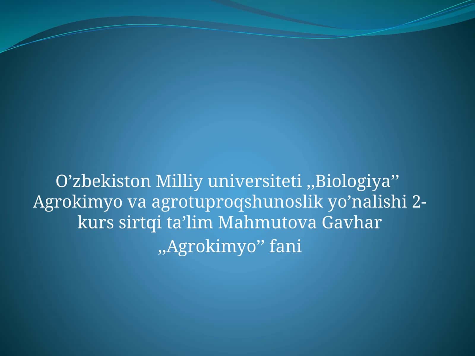Agrokimyo va agrotuproqshunoslik