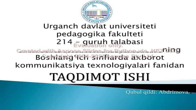 Jonajon o’lkamiz tabiatini o’rgatishda axborot texnologiyalaridan foydalanishni o‘rgatish.