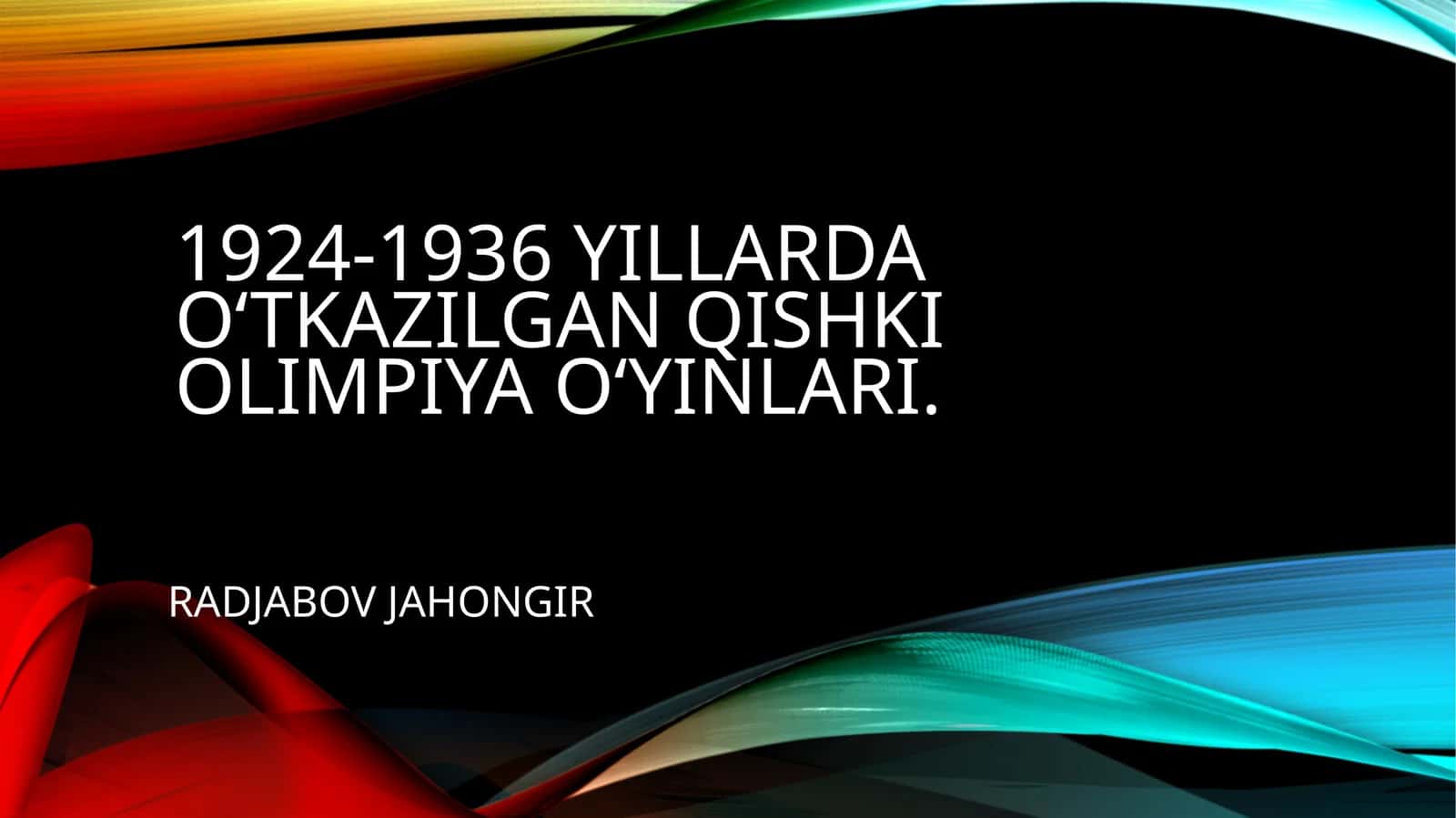1924-1936 yillarda o‘tkazilgan qishki Olimpiya o‘yinlari