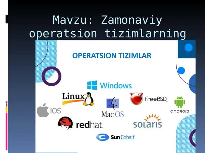 Zamonaviy operatsion tizimlarning tavsifi