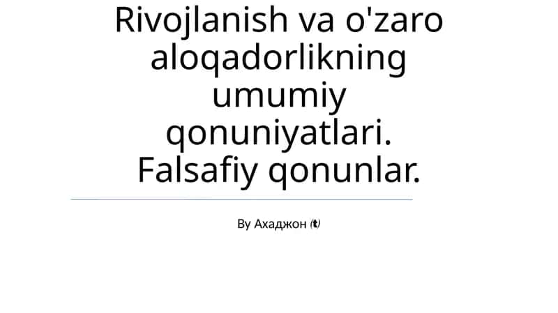 Universal Qonunlar