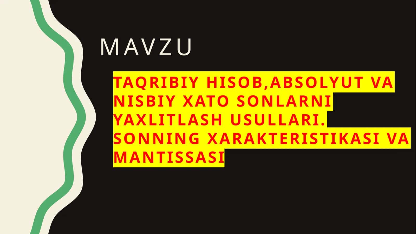 Taqribiy hisoblashlar