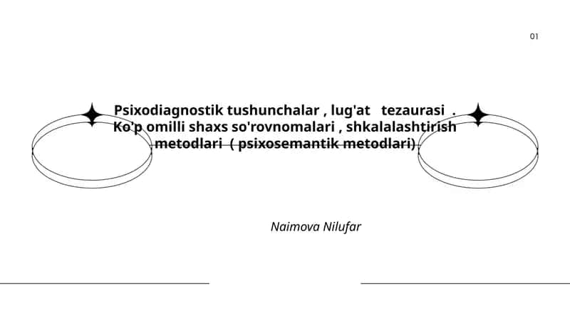 Psixodiagnostik tushunchalar, lug'at tezaurasi