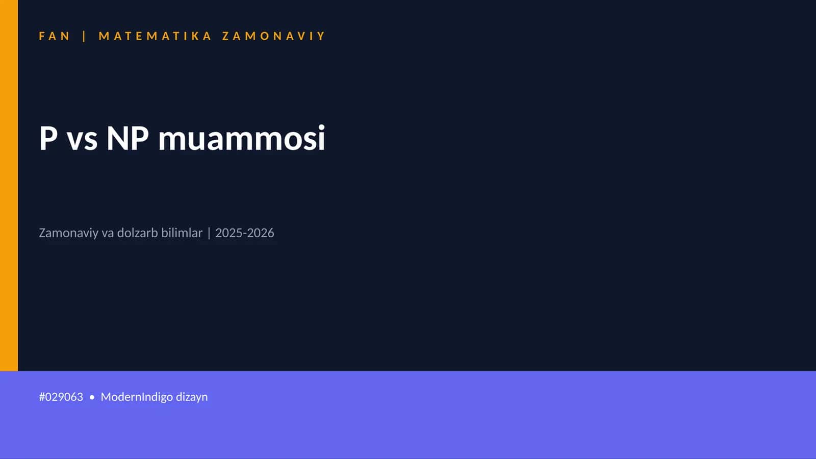 P vs NP muammosi