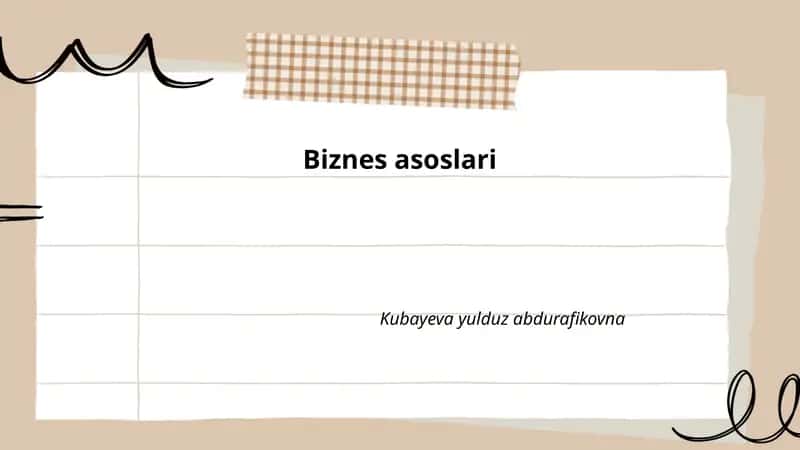 Biznes asoslari