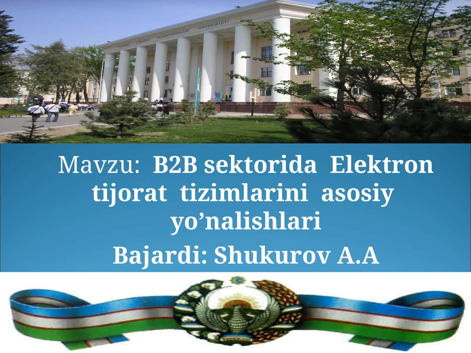 B2B sektorida Elektron tijorat tizimlarini asosiy yo’nalishlari