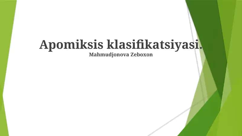 Apomiksis klasifikatsiyasi