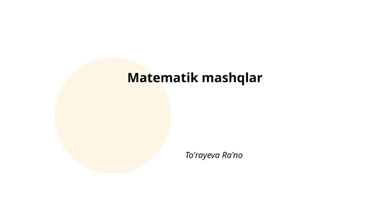 Matematik mashqlar