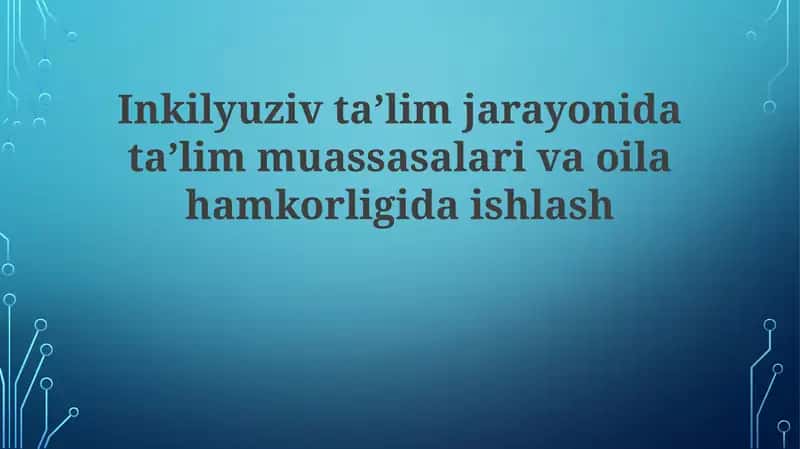 Inklusiv ta'lim jarayoni