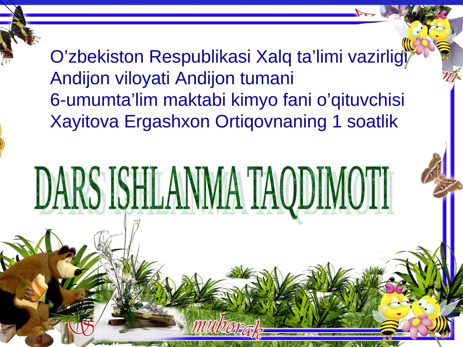 KIMYO KURSINING BARCHA MAVZULARI