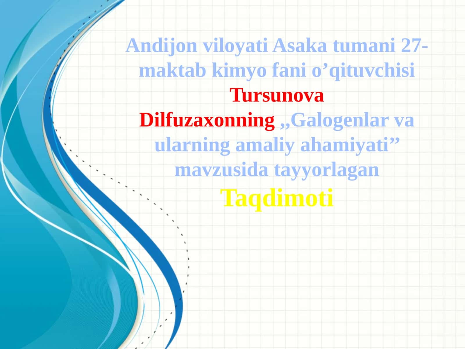 8-sinf Kimyo fanidan Gallogenlar va ularning amaliy ahamiyati dars taqdimoti