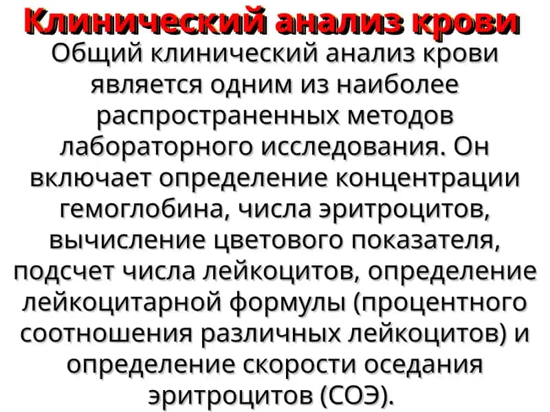 Общий клинический анализ крови