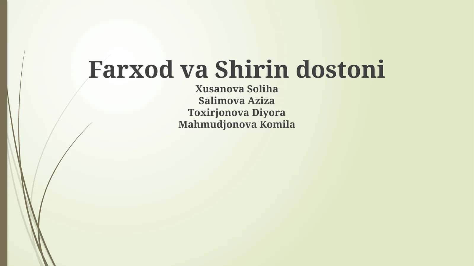Farhod va Shirin dostoni