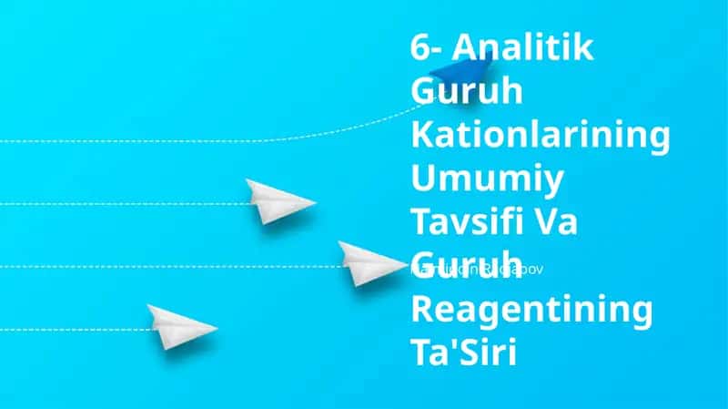 Analitik Guruh Kationlarining Umumiy Tavsifi Va Guruh Reagentining Ta'Siri