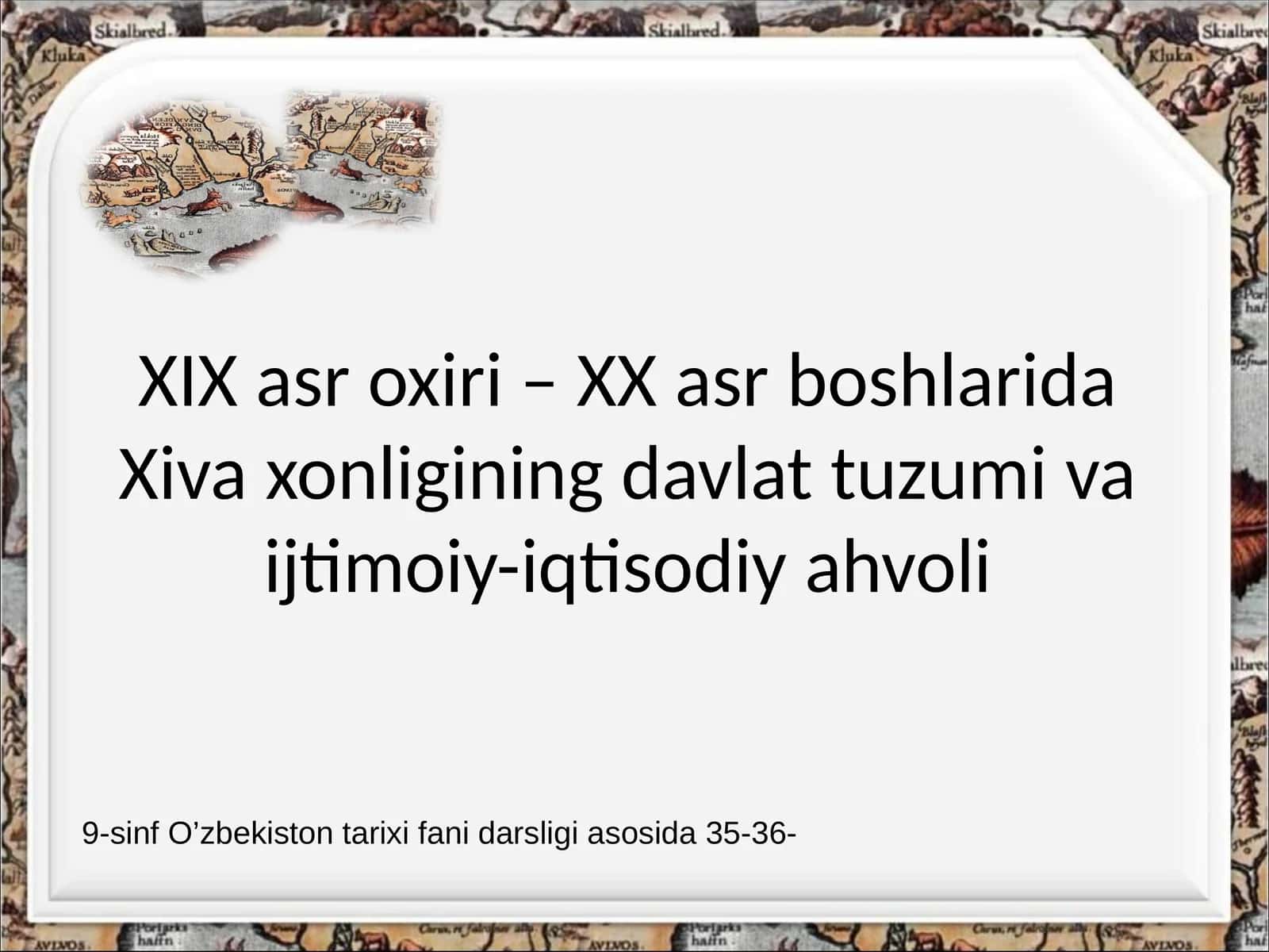 Xiva xonligining davlat tuzumi va ijtimoiy-iqtisodiy ahvoli