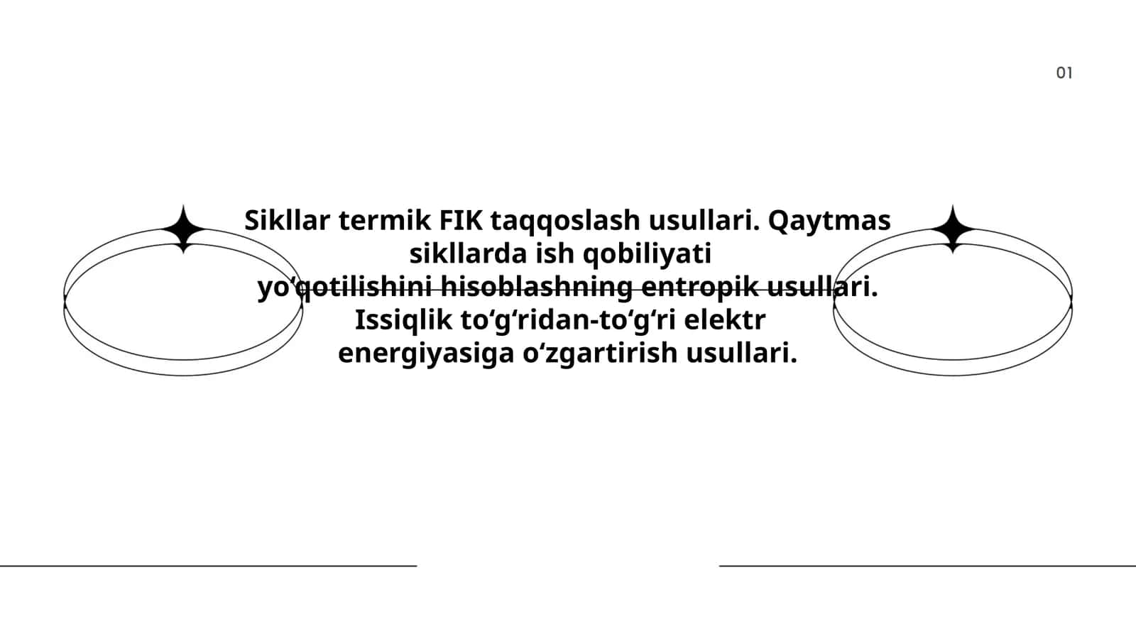 Sikllar termik FIK taqqoslash usullari