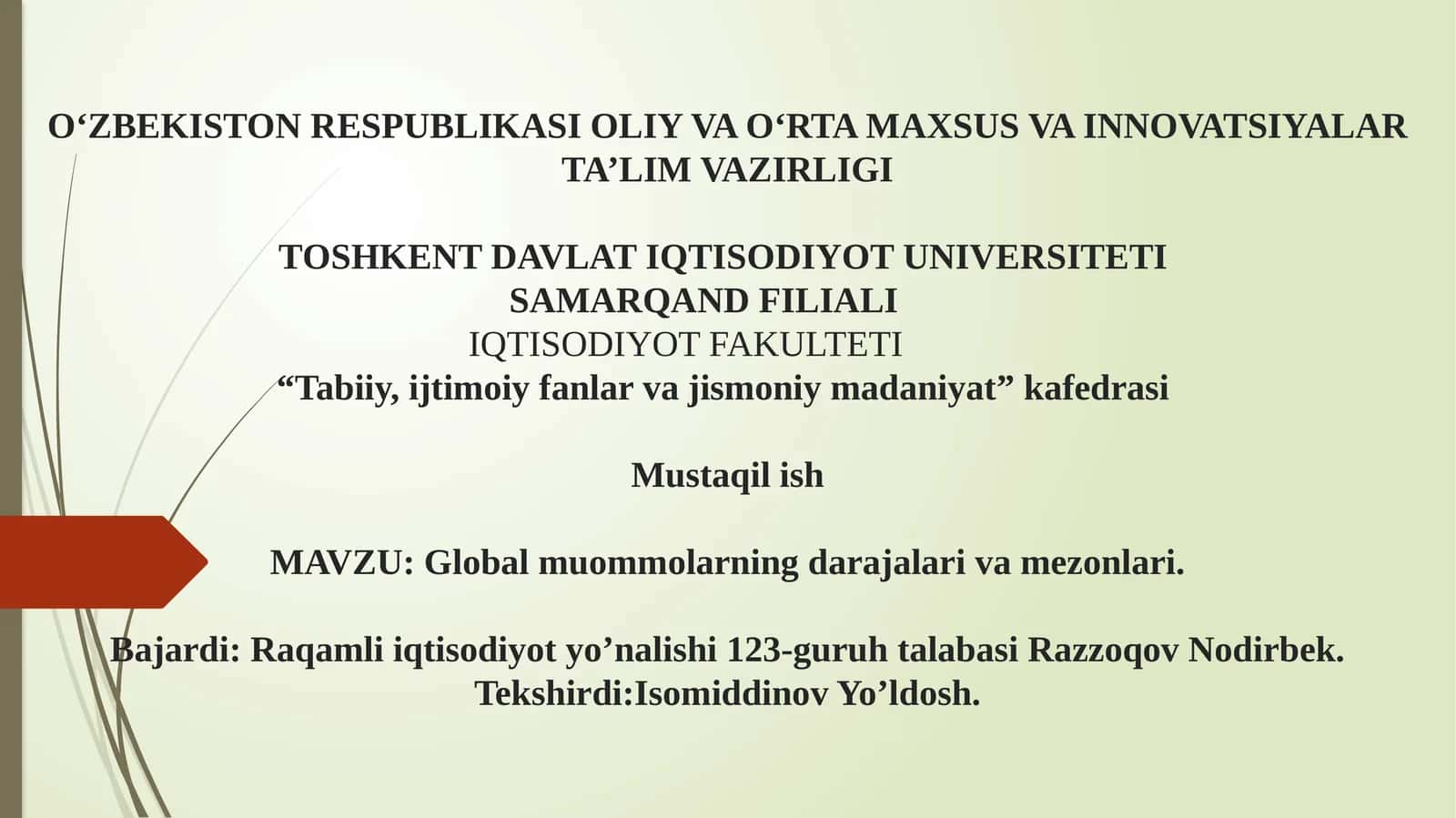 Global muammolarning darajalari va mezonlari