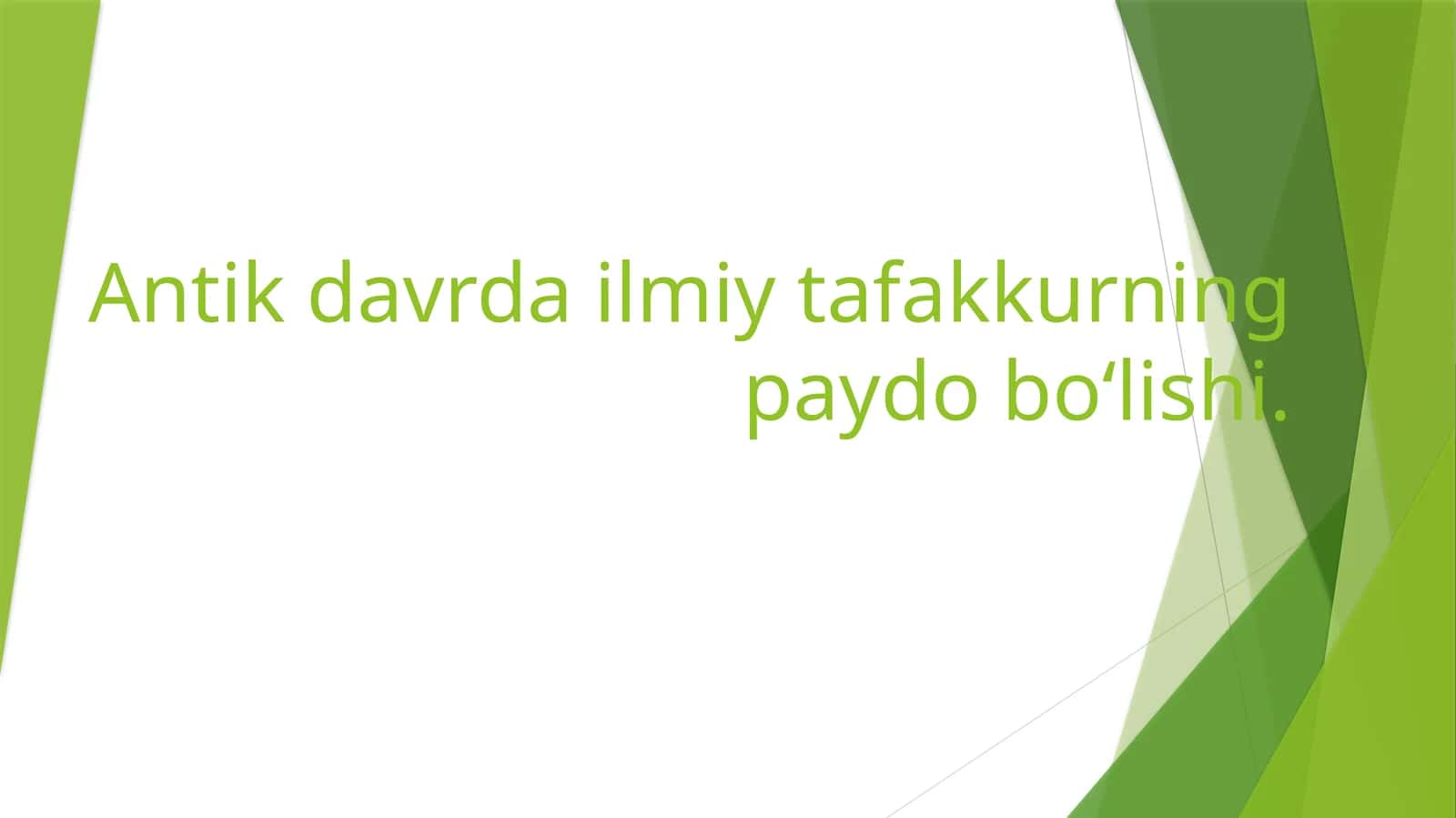 Antik davrda ilmiy tafakkur