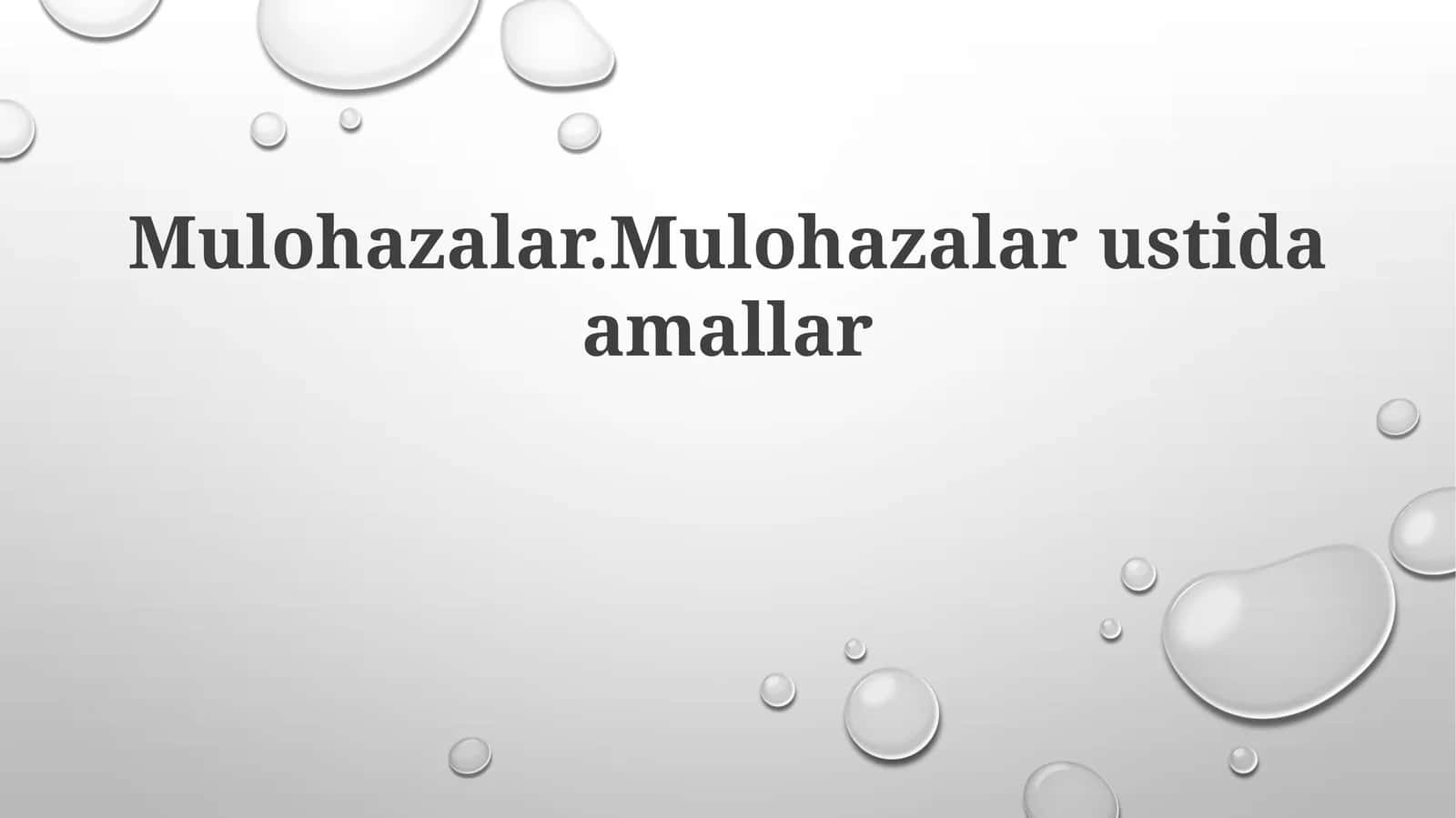 Mantiqiy amallar soddalashtirish