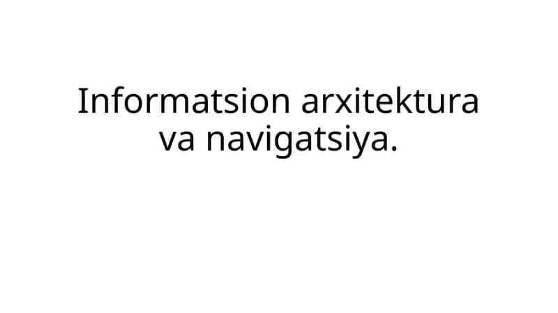 Informatsion arxitekturava navigatsiya