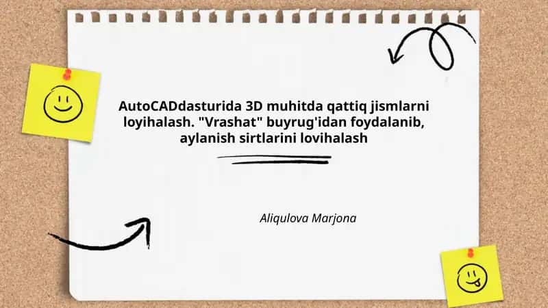 AutoCADdasturida 3D muhitda qattiq jismlarni loyihalash