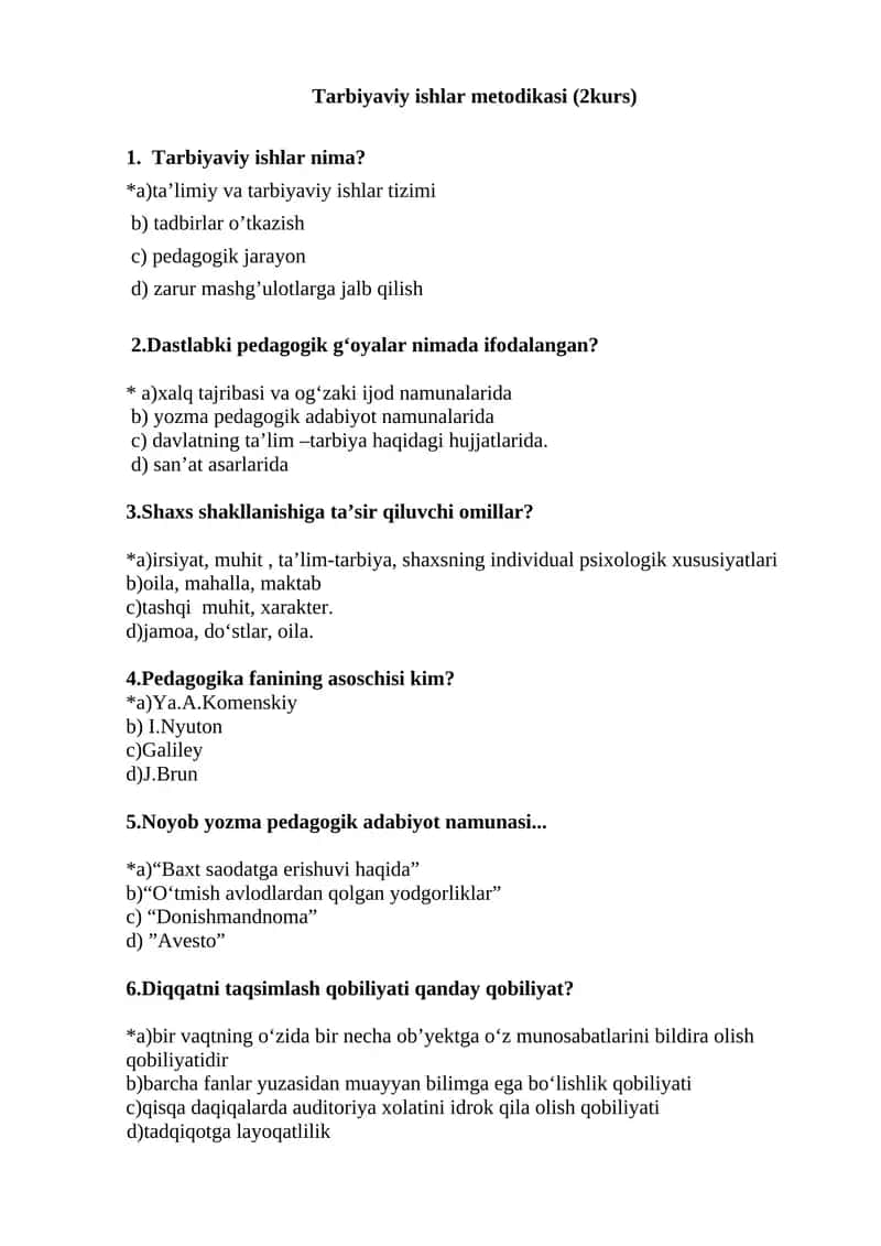 Tarbiyaviy ishlar metodikasi (2kurs)