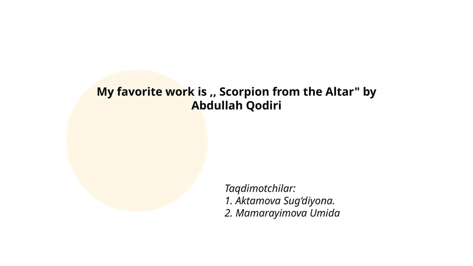 Scorpion from the Altar