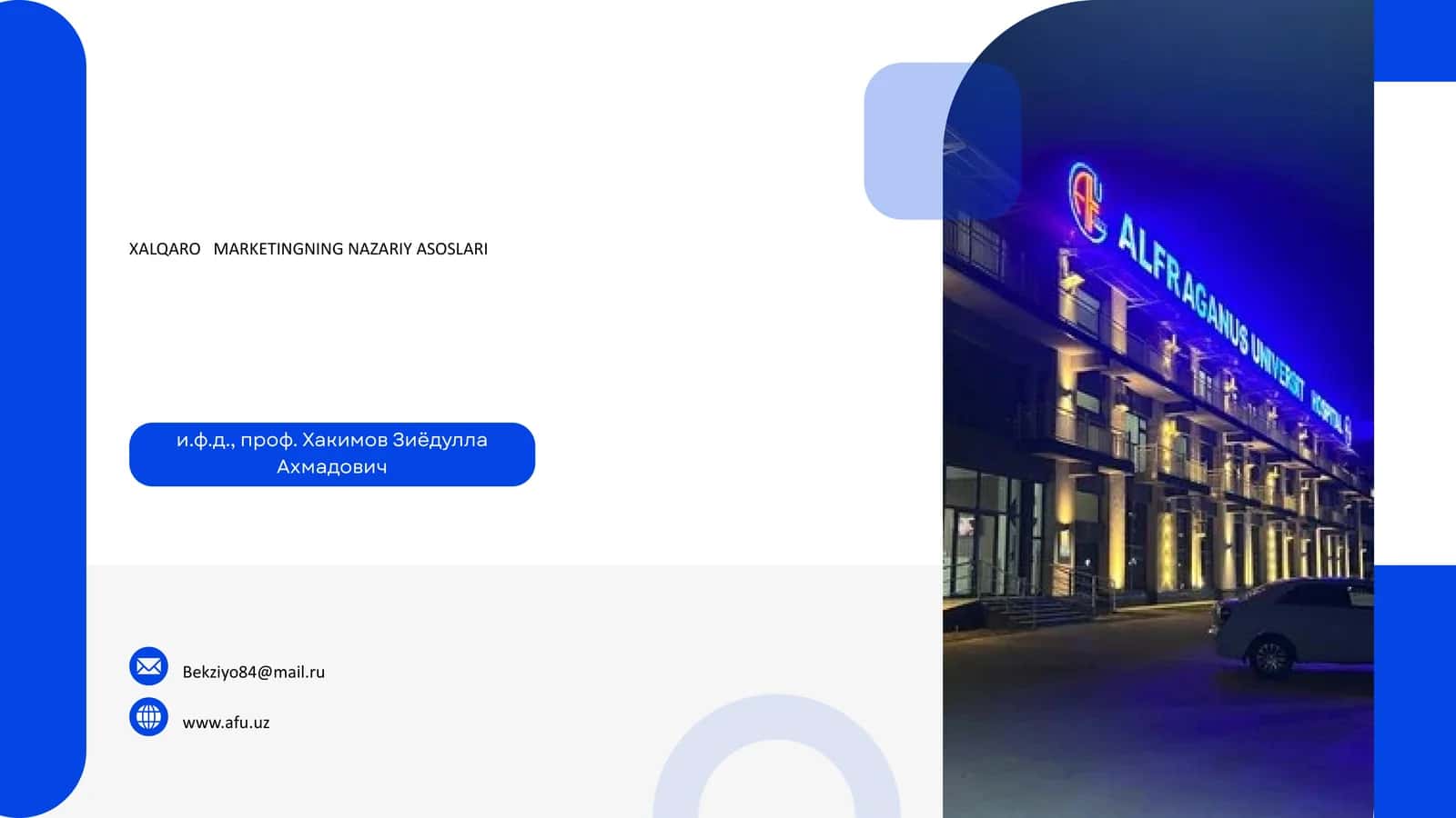 Xalqaro MARKETINGNING NAZARIY ASOSLARI