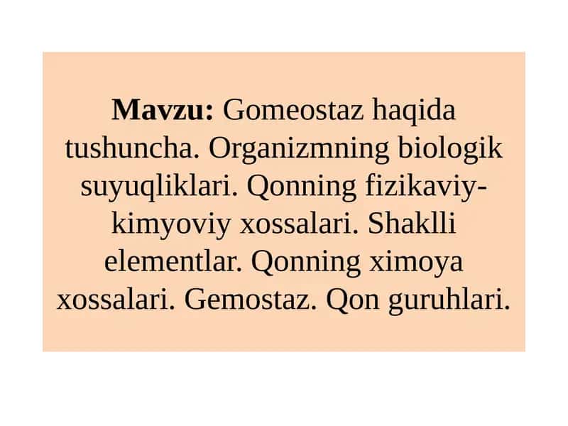 Gomeostazha qida tushuncha