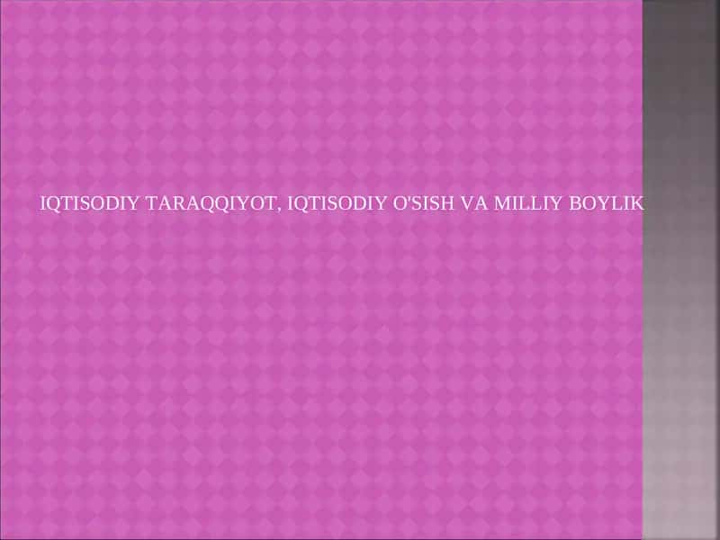 Iqtisodiy o’sish