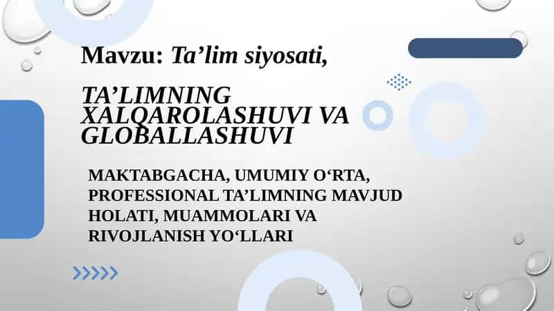 Ta’limning Xalqarolashuvi va Globallashtirishuvi