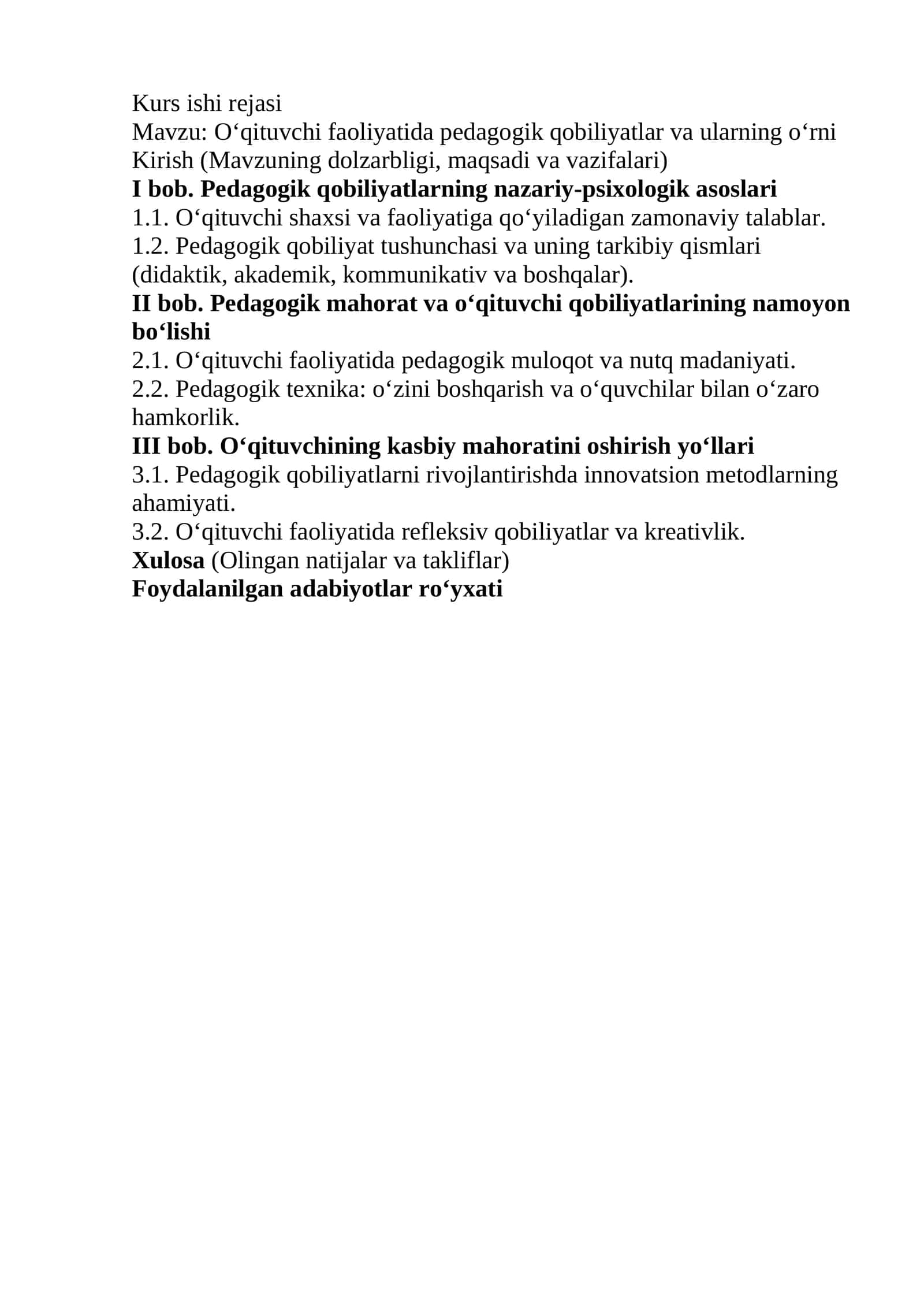Oʻqituvchi faoliyatida pedagogik qobiliyatlar va ularning turlari