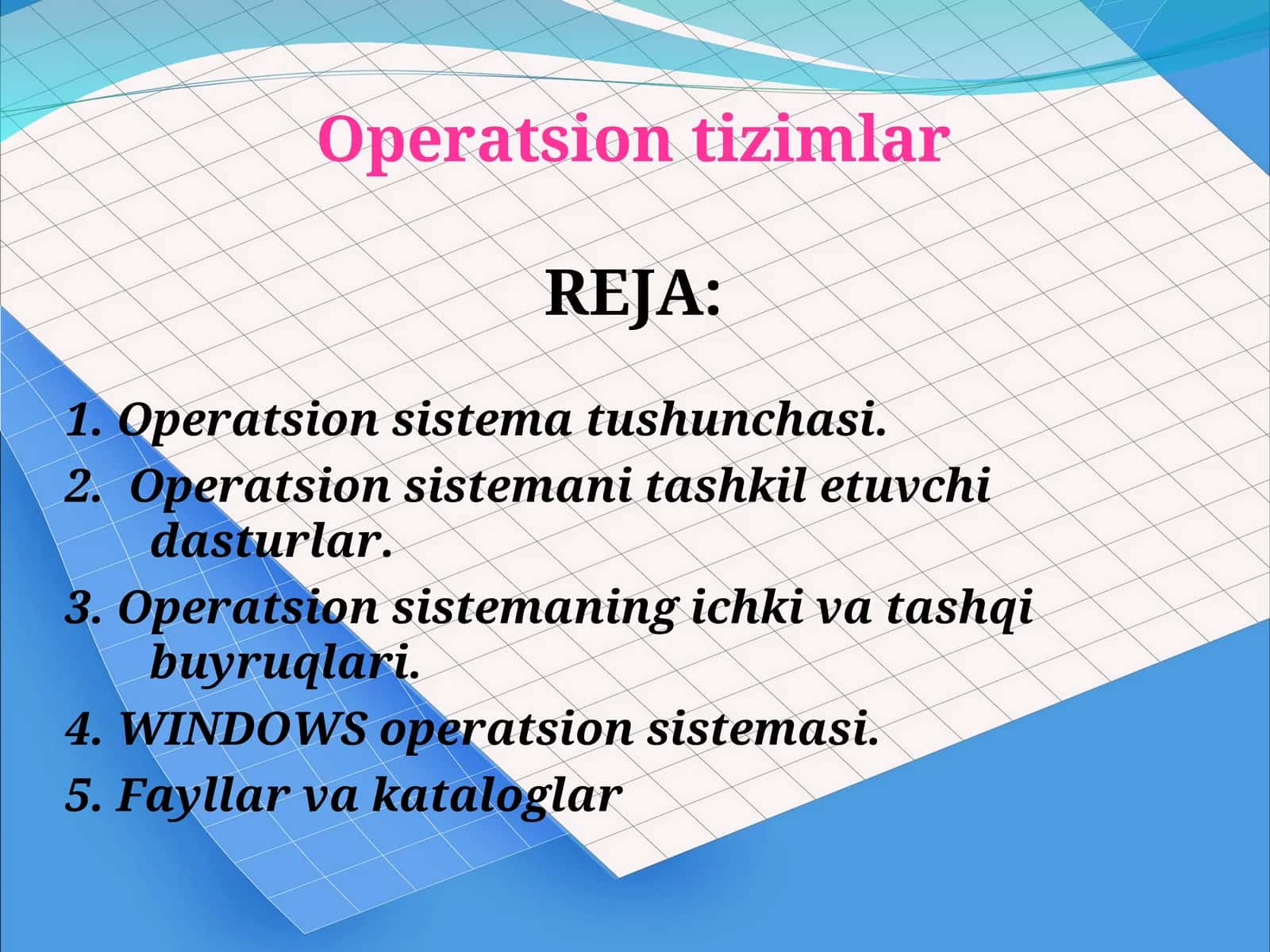 Operatsion tizimlar