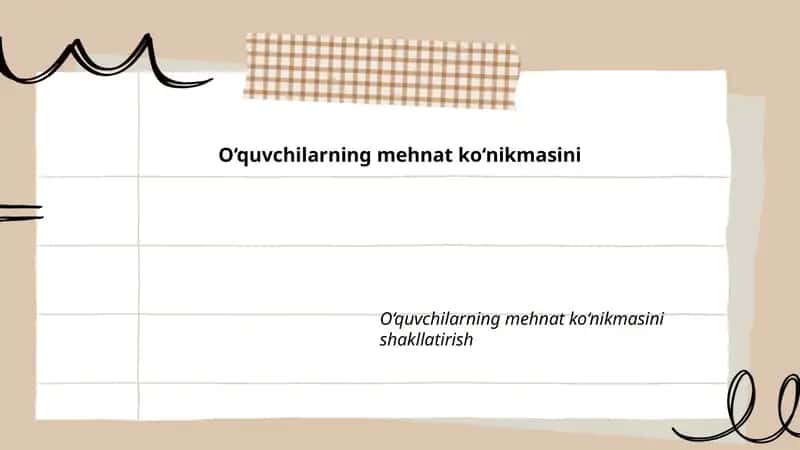 O‘quvchilarning mehnat ko‘nikmasini shakllantirish