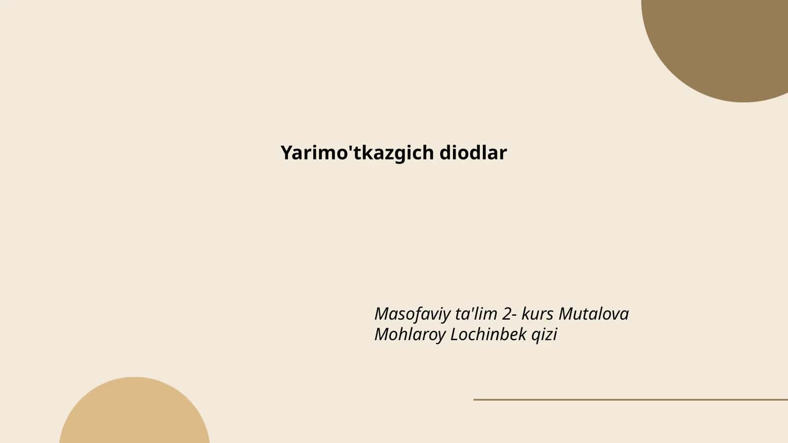 Yarimo'tkazgich diodlar