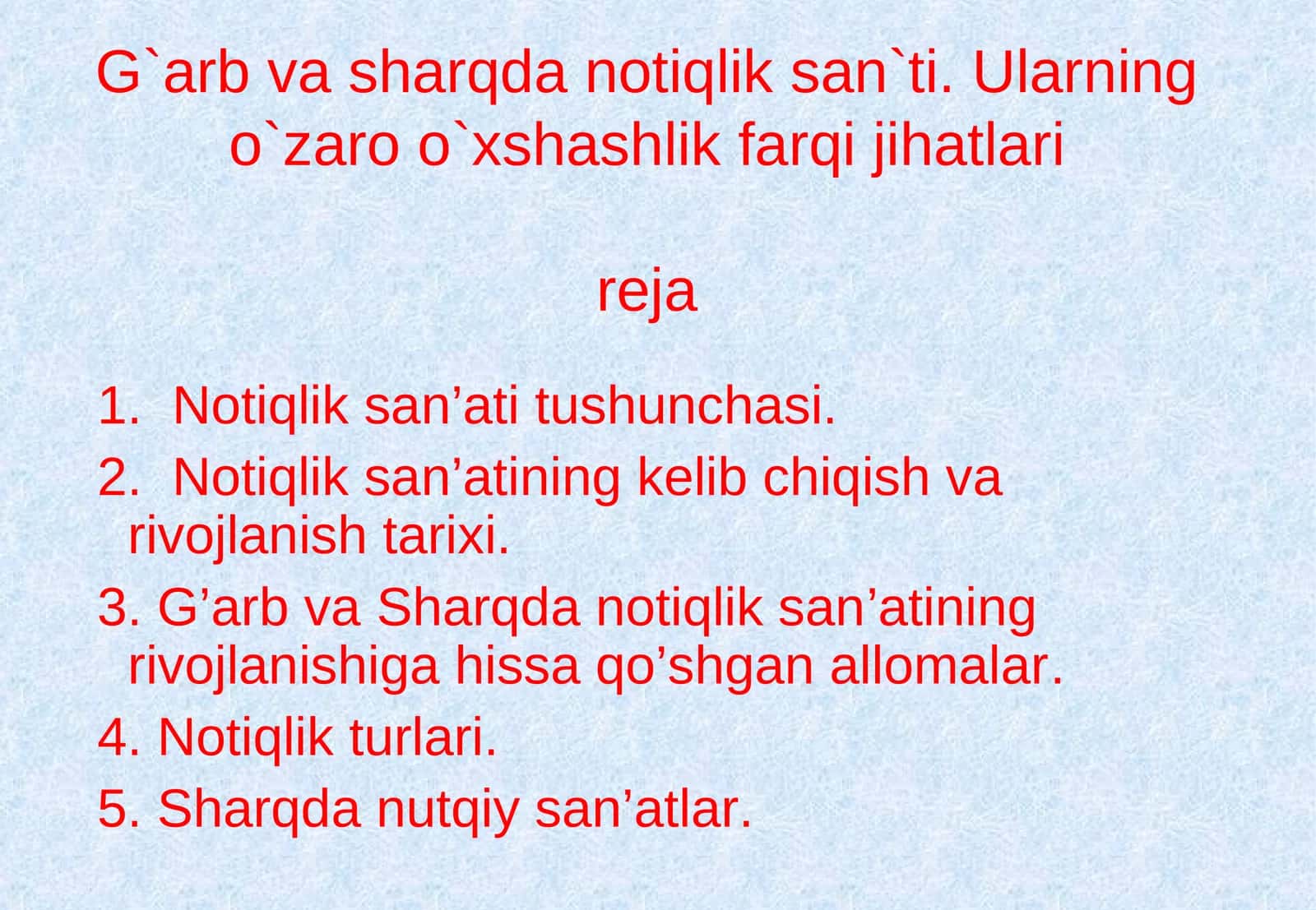 Notiqlik San'ati Tushunchasi
