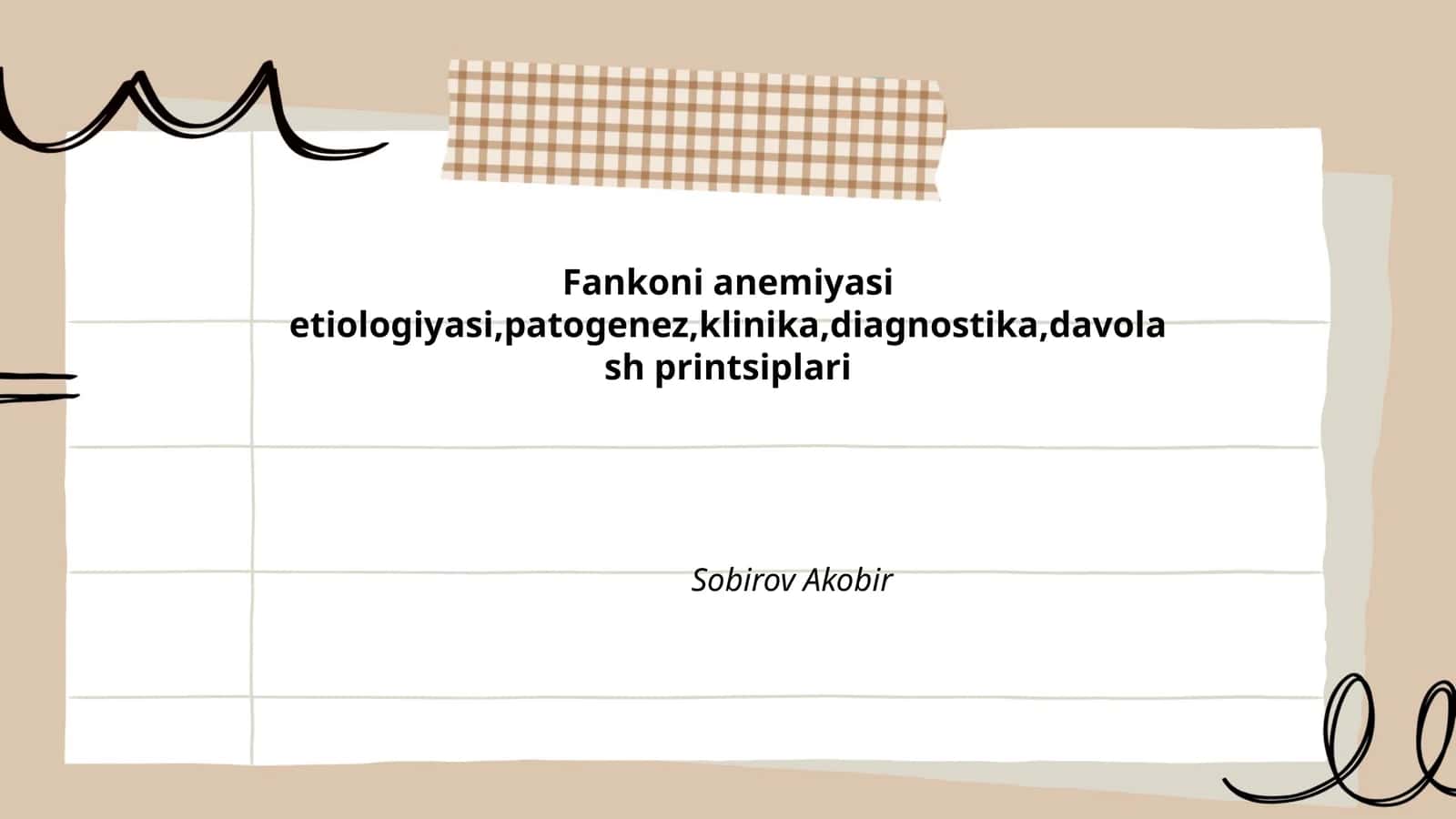Fankoni anemiyasi etiologiyasi,patogenez,klinika,diagnostika,davolash printsiplari