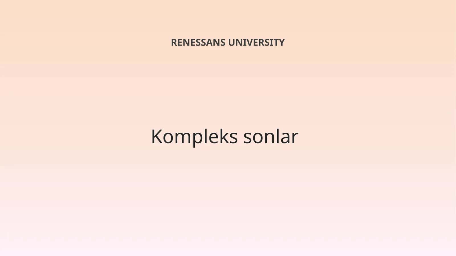 Kompleks sonlar