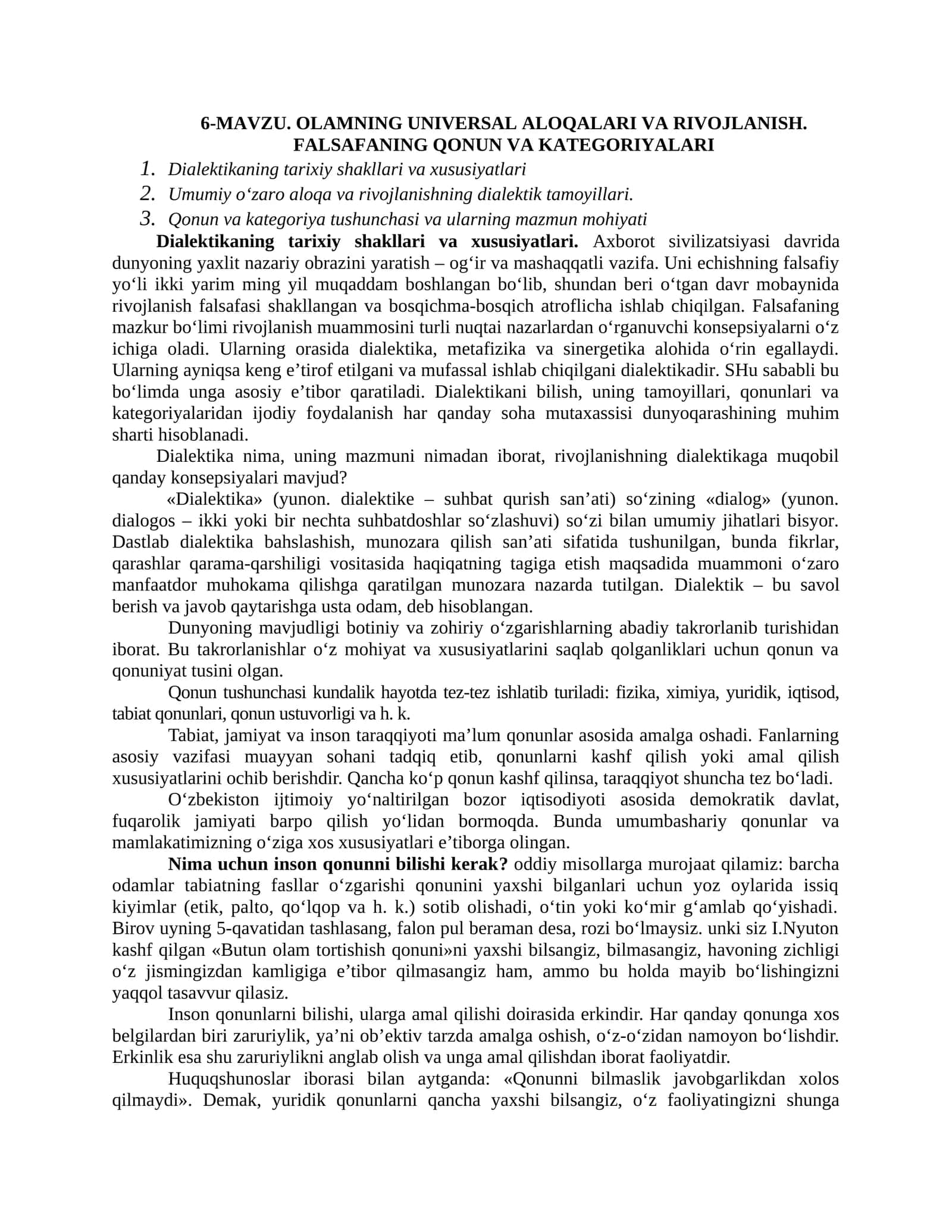 Dialektika tarixiy shakllari va xususiyatlari