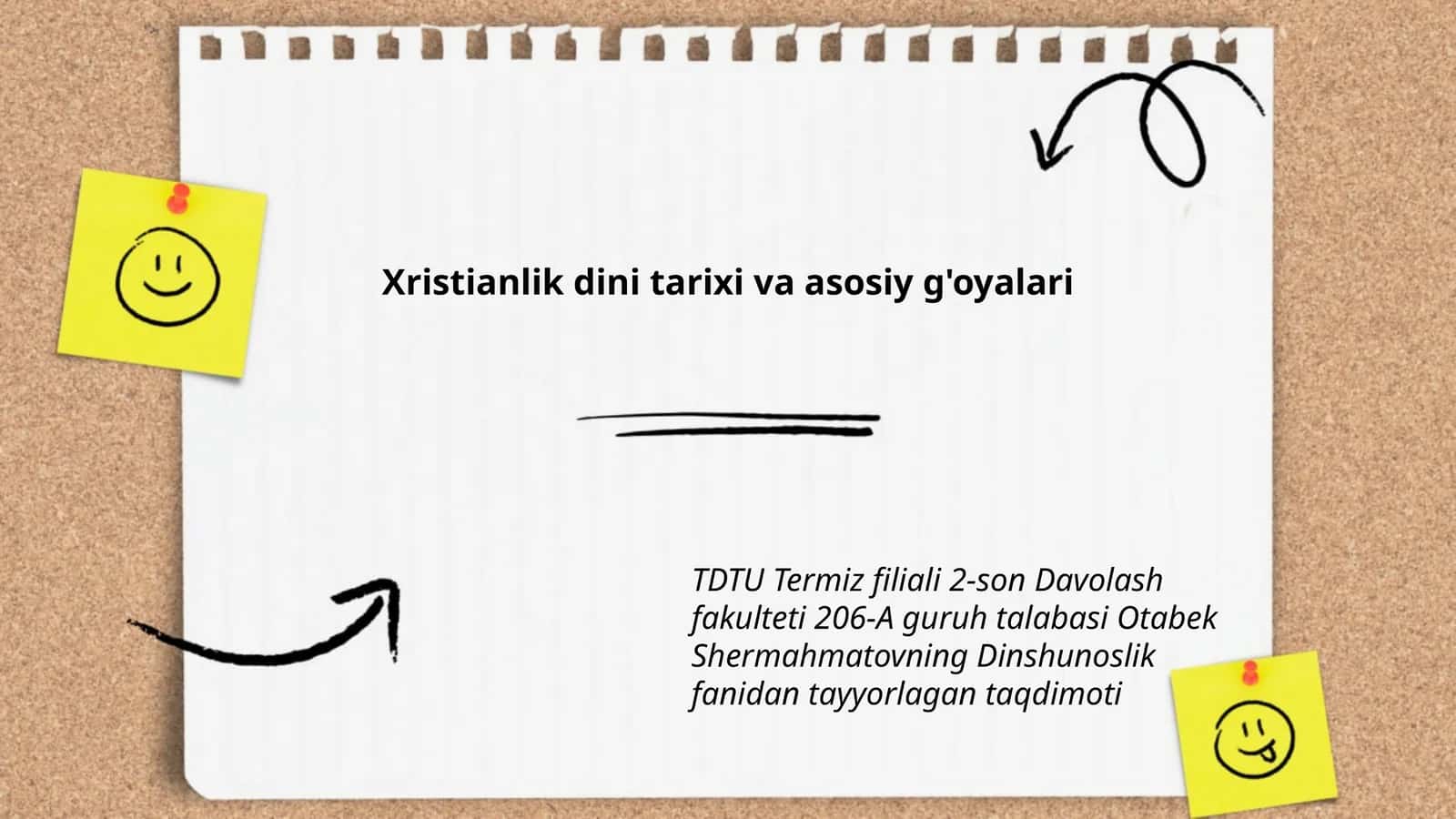 Xristianlik dini tarixi va asosiy g'oyalari