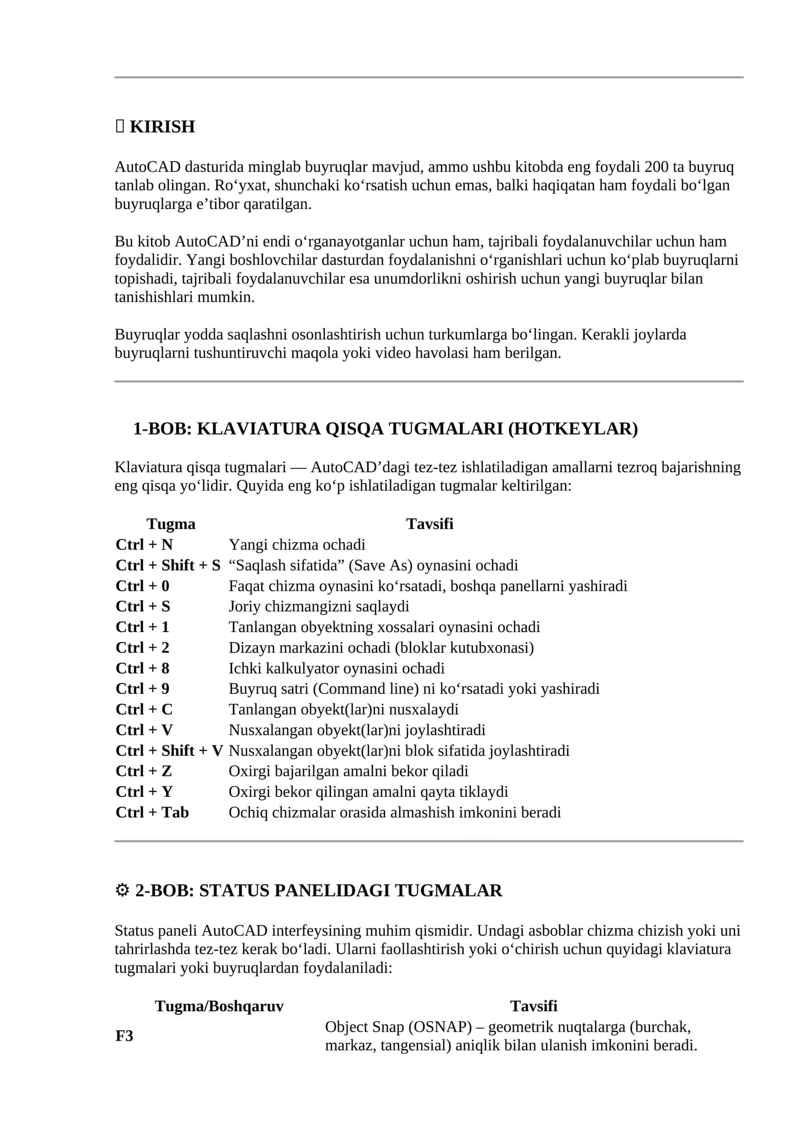 AutoCAD buyruqlari