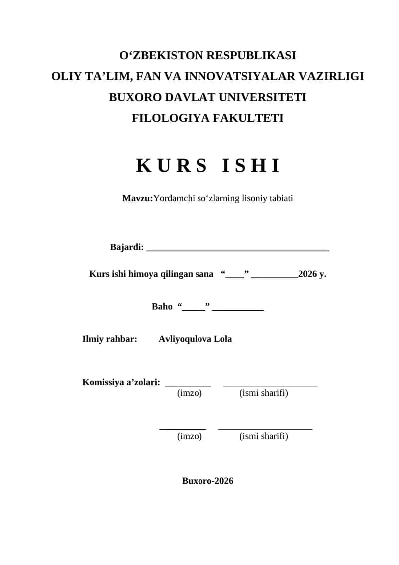 Yordamchi soʻzlarning lisoniy tabiati