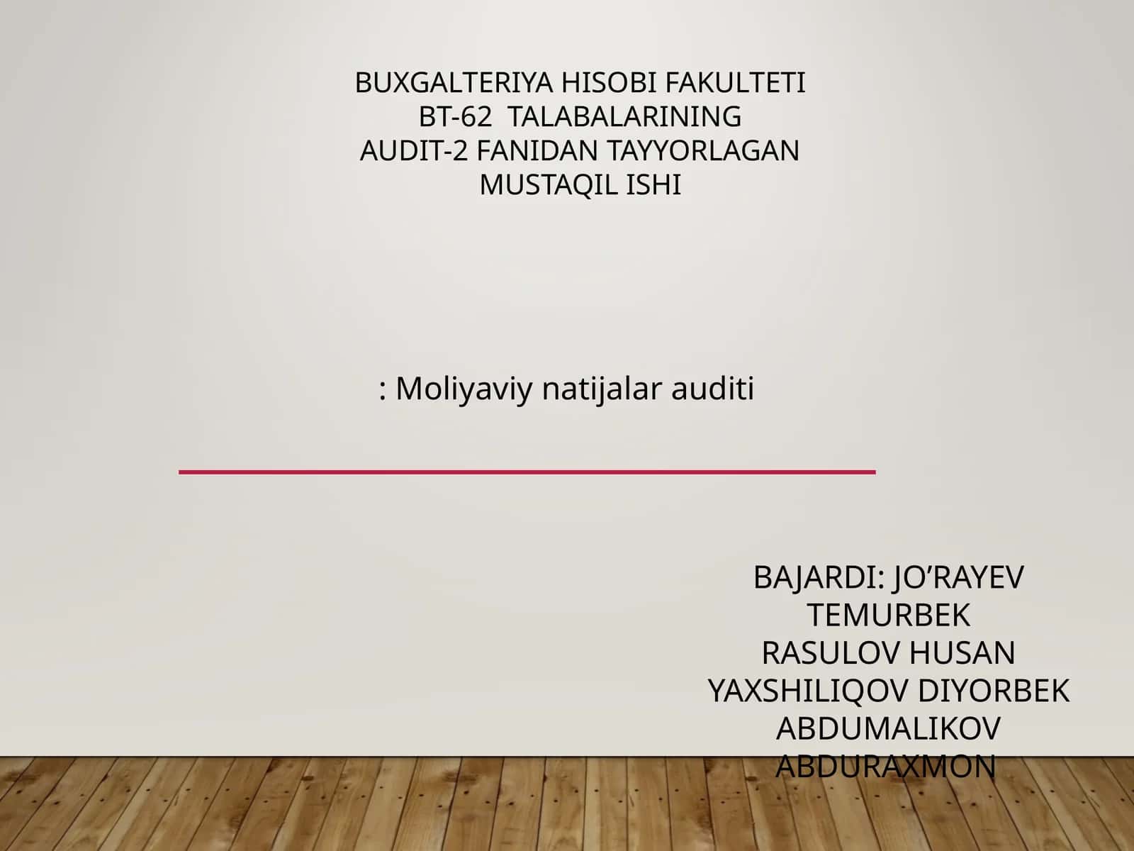 Moliyaviy natijalar auditi