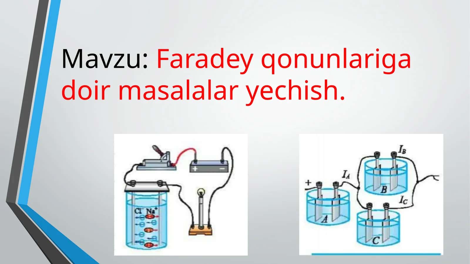 Faradey qonunlari to'g'risida masalalar yechish