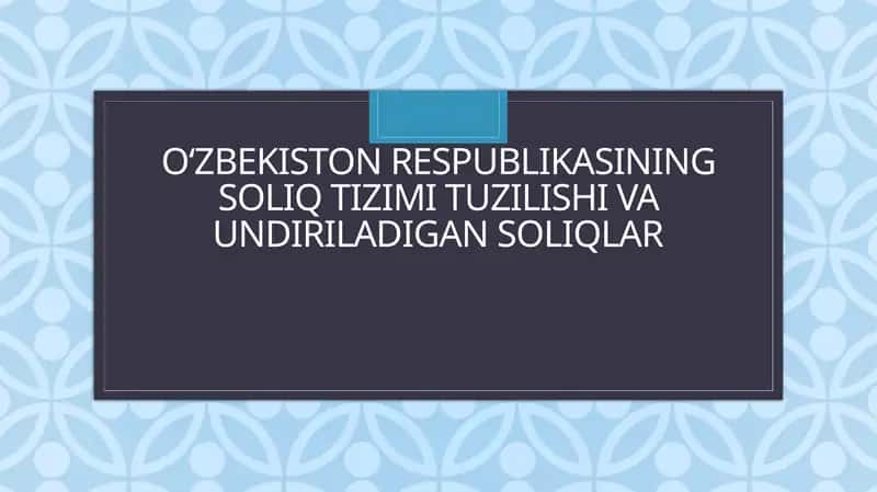 Soliq Tizimi