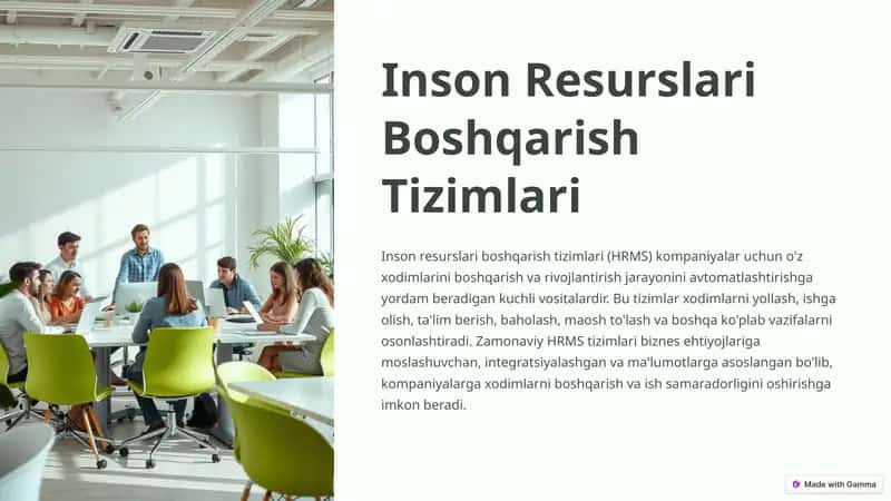 Inson Resurslari Boshqarish Tizimlari