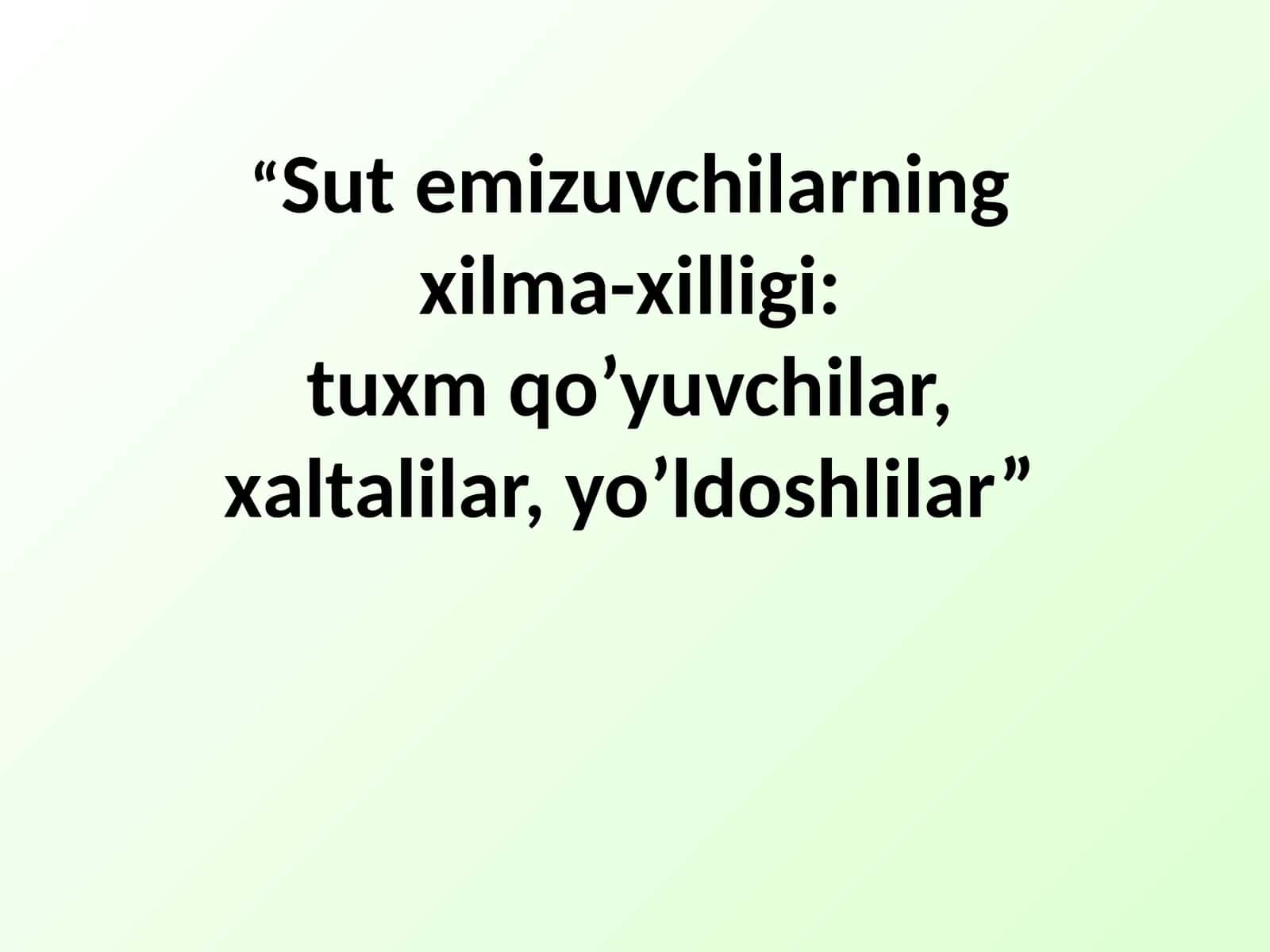 Sut emizuvchilаrning