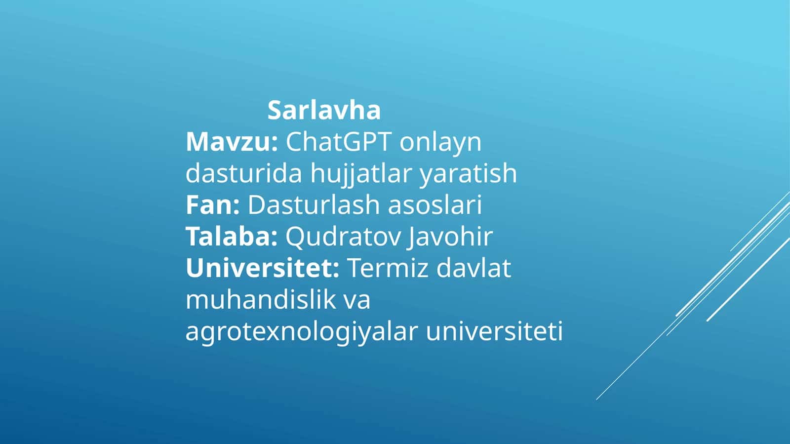 ChatGPT onlayn dastur