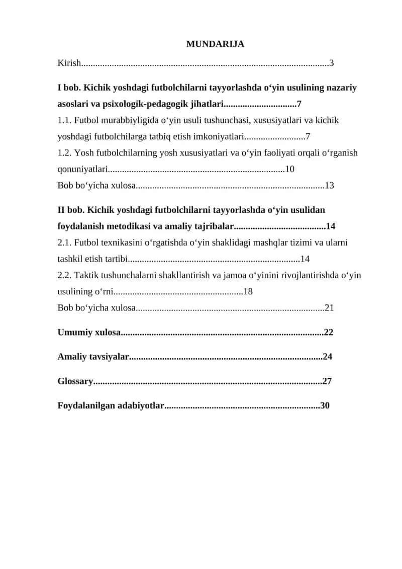 Kichik yoshdagi futbolchilarning texnik-taktik harakatlarini shakllantirishda oʻyin metodikasining samaradorligi