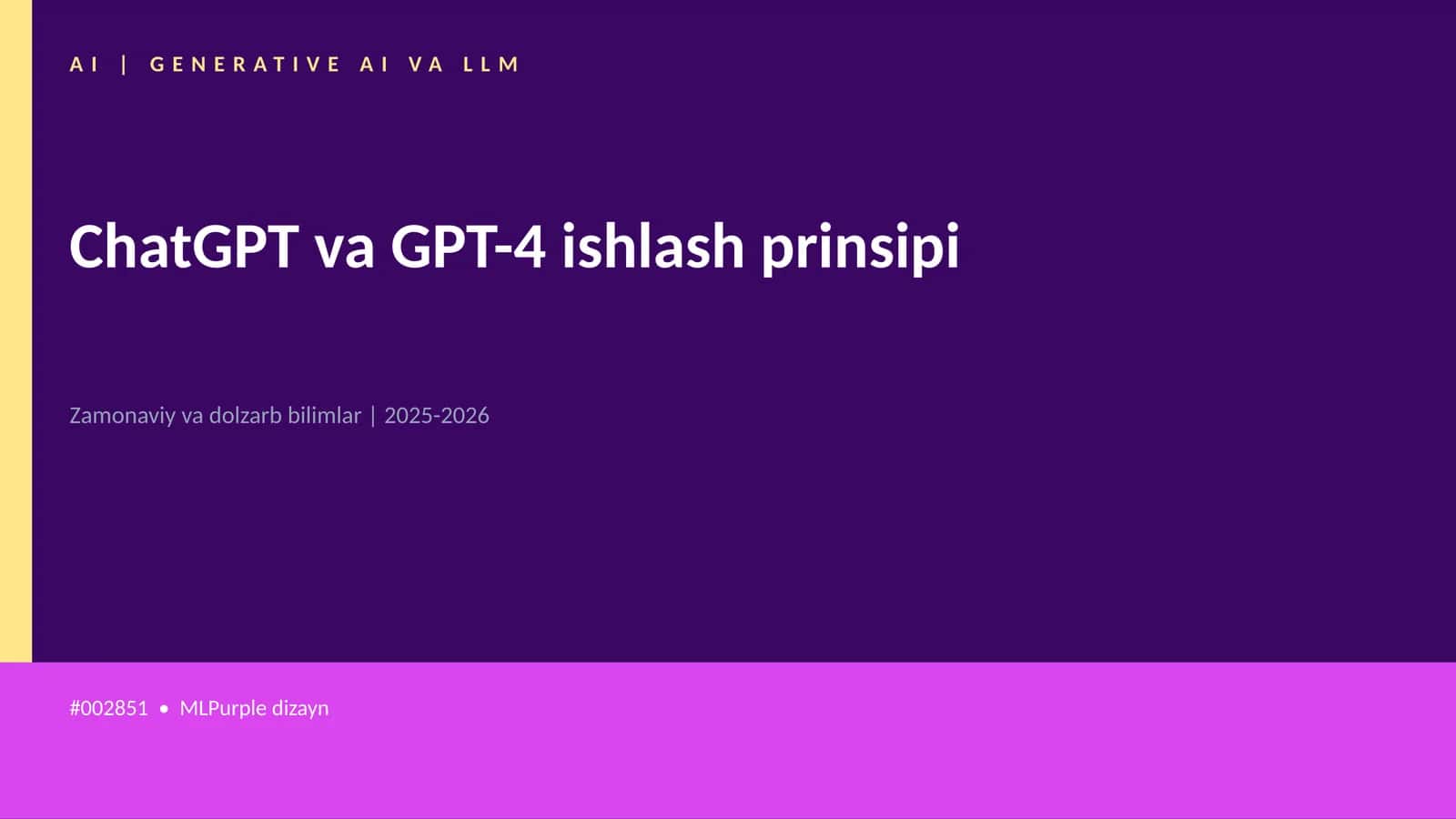 ChatGPT va GPT-4 ishlash prinsipi